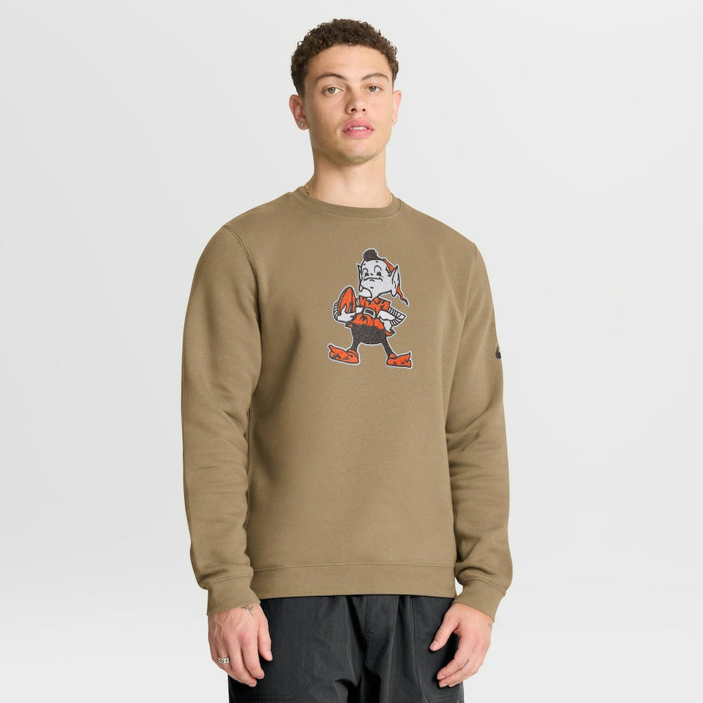 Cleveland Browns Swing Pass Rewind Club Pullover Sweatshirt Brown
