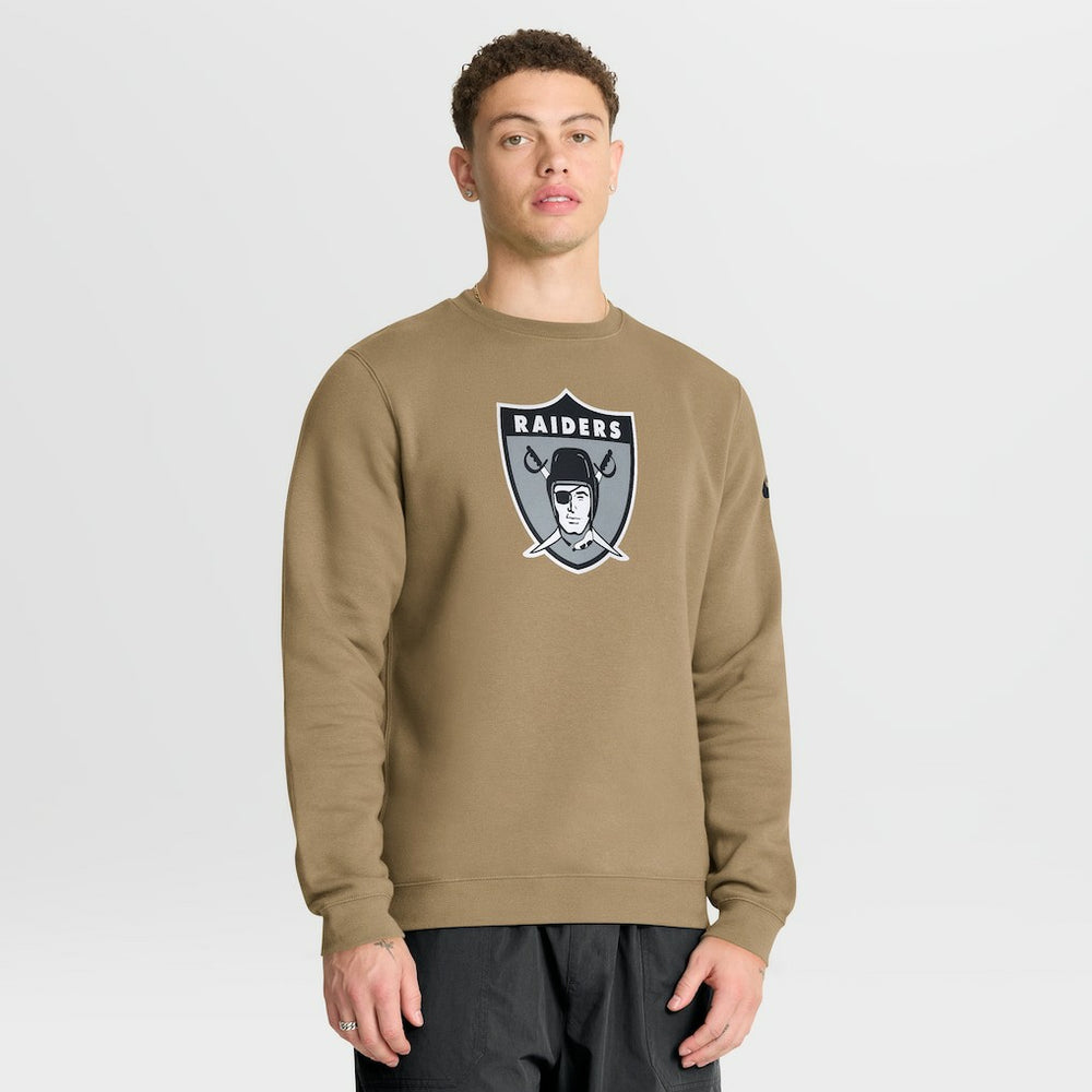 Las Vegas Raiders Swing Pass Rewind Club Pullover Sweatshirt Tan