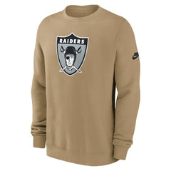 Las Vegas Raiders Swing Pass Rewind Club Pullover Sweatshirt Tan
