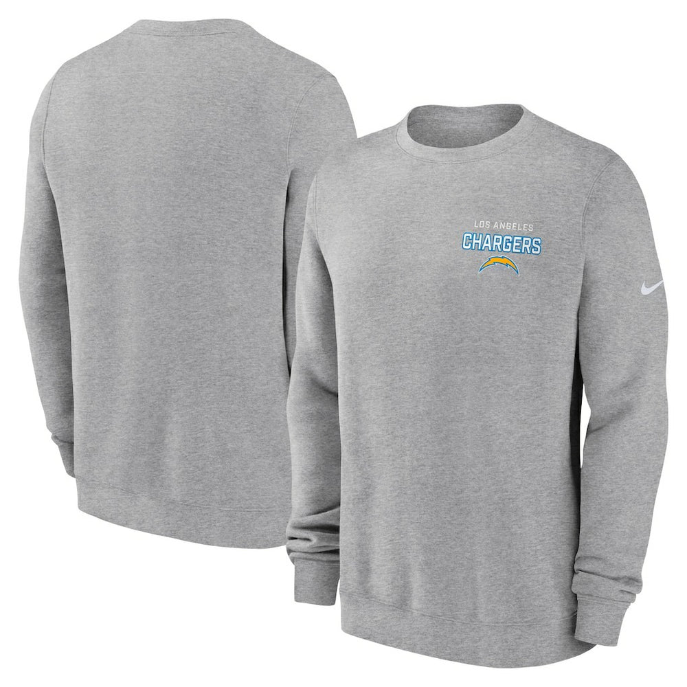 Los Angeles Chargers Primetime Club Fleece Pullover Sweatshirt Heather Gray
