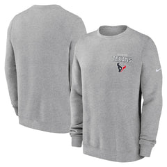 Houston Texans Primetime Club Fleece Pullover Sweatshirt Heather Gray
