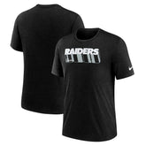 Las Vegas Raiders Long Pass Tri-Blend T-Shirt Heather Black