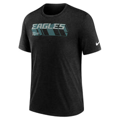 Philadelphia Eagles Long Pass Tri-Blend T-Shirt Heather Black