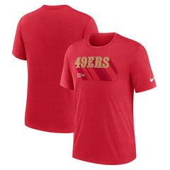 San Francisco 49ers Long Pass Tri-Blend T-Shirt Heather Scarlet
