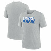 Detroit Lions Long Pass Tri-Blend T-Shirt Heather Gray
