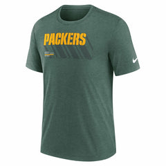 Green Bay Packers Long Pass Tri-Blend T-Shirt Heather Green