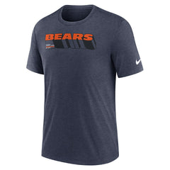 Chicago Bears Long Pass Tri-Blend T-Shirt Heather Navy