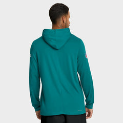 Miami Dolphins Big & Tall Alt Pack Dri-FIT Long Sleeve Hoodie T-Shirt Aqua