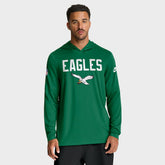 Philadelphia Eagles Big & Tall Alt Pack Dri-FIT Long Sleeve Hoodie T-Shirt Kelly Green