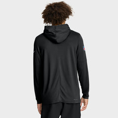 Detroit Lions Big & Tall Sideline Dri-FIT Long Sleeve Hoodie T-Shirt Black