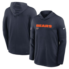 Chicago Bears Big & Tall Sideline Dri-FIT Long Sleeve Hoodie T-Shirt Navy