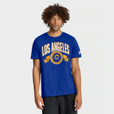 Los Angeles Rams Rewind Front and Back Hit Essential T-Shirt Royal