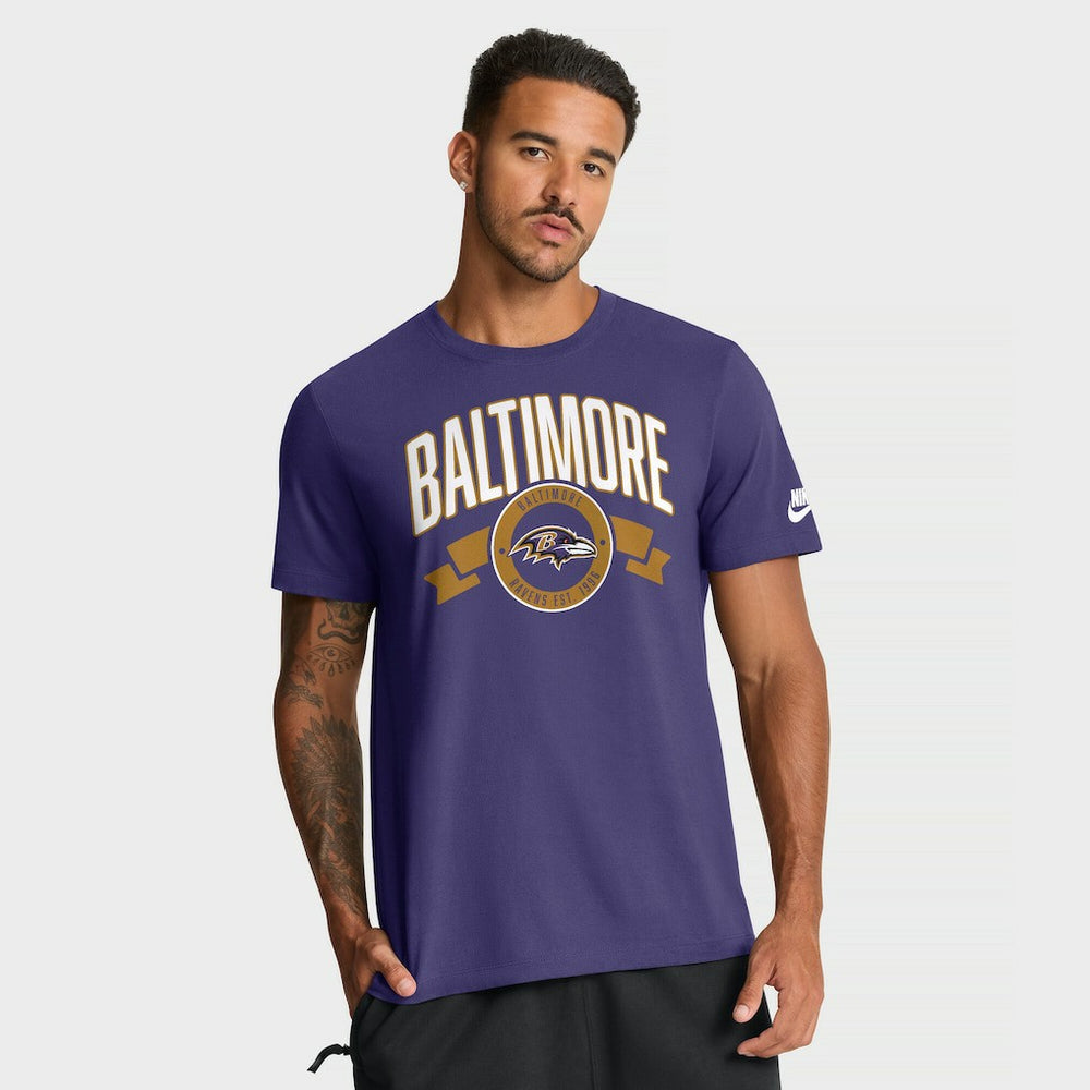 Baltimore Ravens Rewind Front and Back Hit Essential T-Shirt Purple