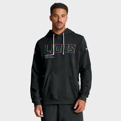 Detroit Lions Tall 2025 NFL Crucial Catch Sideline Standard Issue Dri-FIT Hoodie Black