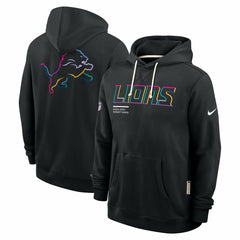 Detroit Lions Tall 2025 NFL Crucial Catch Sideline Standard Issue Dri-FIT Hoodie Black