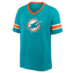 Miami Dolphins Hometown Premium Hashmark V-Neck T-Shirt Aqua