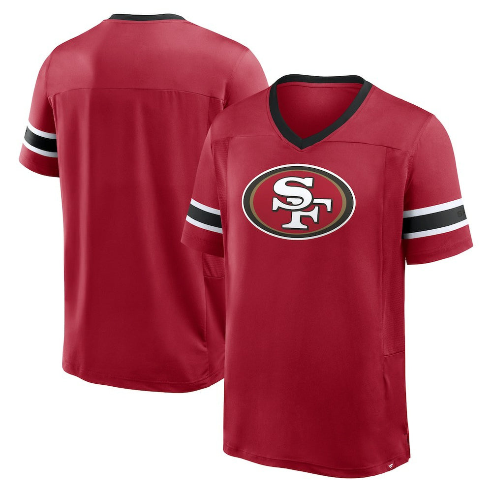 San Francisco 49ers Hometown Premium Hashmark V-Neck T-Shirt Scarlet