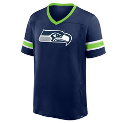 Seattle Seahawks Hometown Premium Hashmark V-Neck T-Shirt College Navy