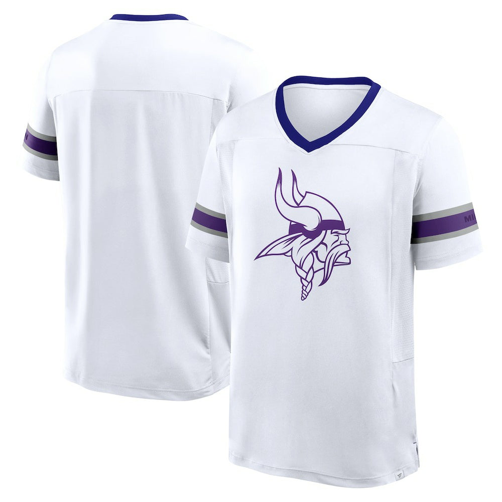 Minnesota Vikings Redzone Hashmark V-Neck T-Shirt White
