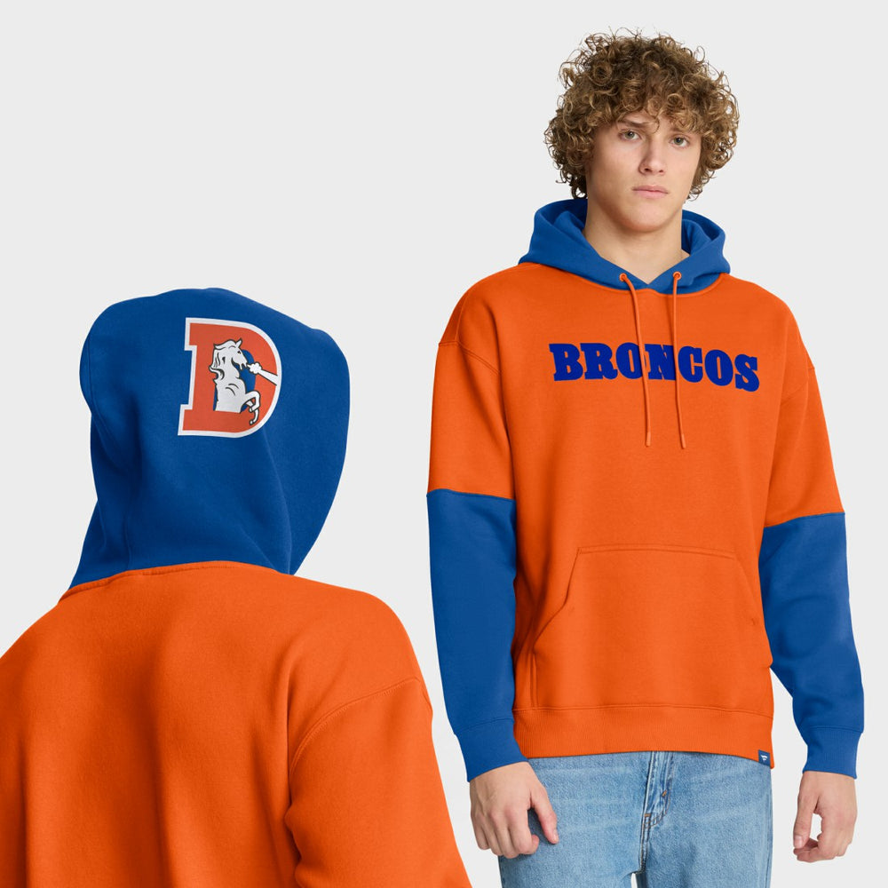 Denver Broncos Helmet Retro Pullover Hoodie Orange