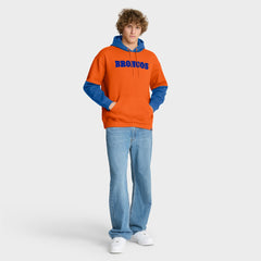 Denver Broncos Helmet Retro Pullover Hoodie Orange