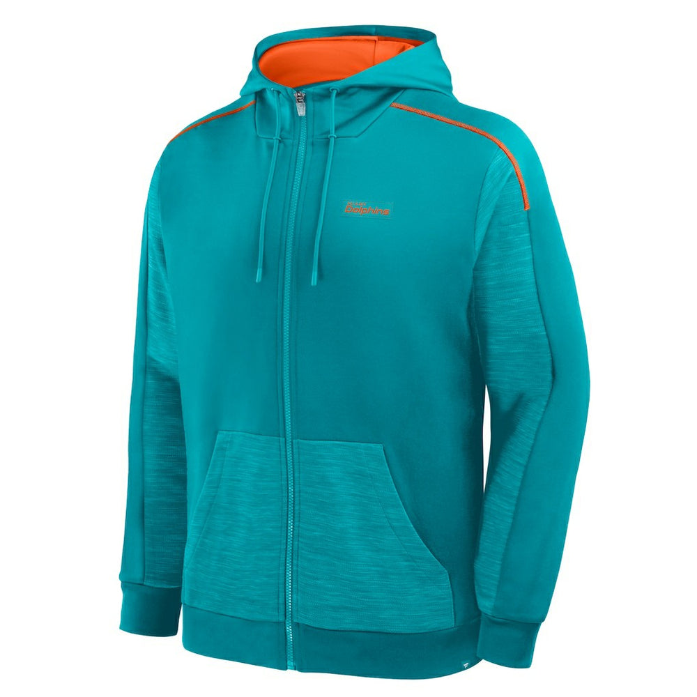 Miami Dolphins Checkdown Pass Full-Zip Hoodie Aqua
