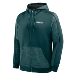 Philadelphia Eagles Checkdown Pass Full-Zip Hoodie Midnight Green