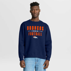 Denver Broncos Powerful Throw Legacy Pullover Sweatshirt Navy