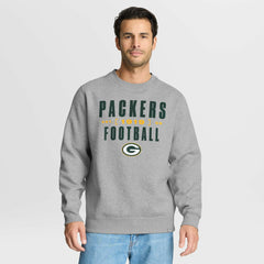 Green Bay Packers Powerful Throw Legacy Pullover Sweatshirt Heather Gray
