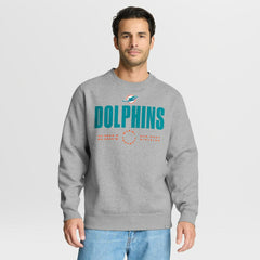 Miami Dolphins Direct Handoff Legacy Pullover Sweatshirt Heather Gray