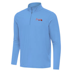 Atlanta Braves Antigua Intent Quarter-Zip Top - Powder Blue Tops