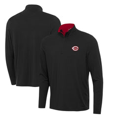 Cincinnati Reds Antigua Content Quarter-Zip Top - Black Tops