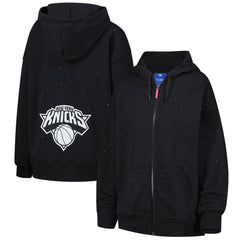 New York Knicks Terez Women's Oversized Allover Gemstone Full-Zip Hoodie Black