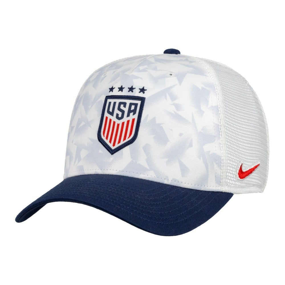 USWNT Unisex Rise Printed Trucker Adjustable Hat White