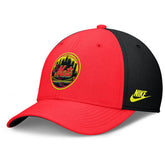 New York Mets Nike Neon 90s Rise SwooshFlex Hat - Crimson/Black Hats
