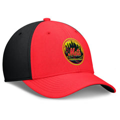 New York Mets Nike Neon 90s Rise SwooshFlex Hat - Crimson/Black Hats
