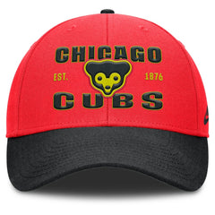 Chicago Cubs Nike Neon 90s Rise Adjustable Hat - Crimson/Black Hats