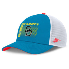 San Diego Padres Nike Neon 90s Rise Structured Performance Adjustable Trucker Hat - Teal Hats