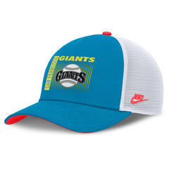 San Francisco Giants Nike Neon 90s Rise Structured Performance Adjustable Trucker Hat - Blue Hats