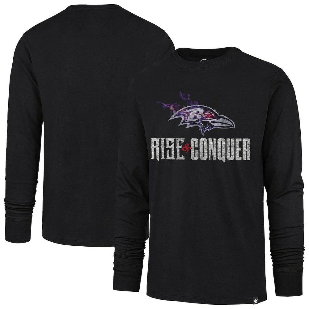 Baltimore Ravens '47 Rise and Conquer Franklin Long Sleeve T-Shirt Black