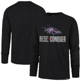 Baltimore Ravens '47 Rise and Conquer Franklin Long Sleeve T-Shirt Black
