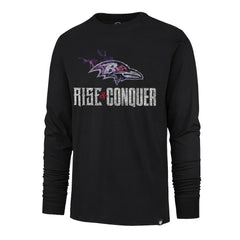 Baltimore Ravens '47 Rise and Conquer Franklin Long Sleeve T-Shirt Black