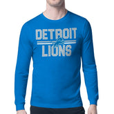Detroit Lions Starter Mesh Look Retro Team Logo Long Sleeve T-Shirt - Blue