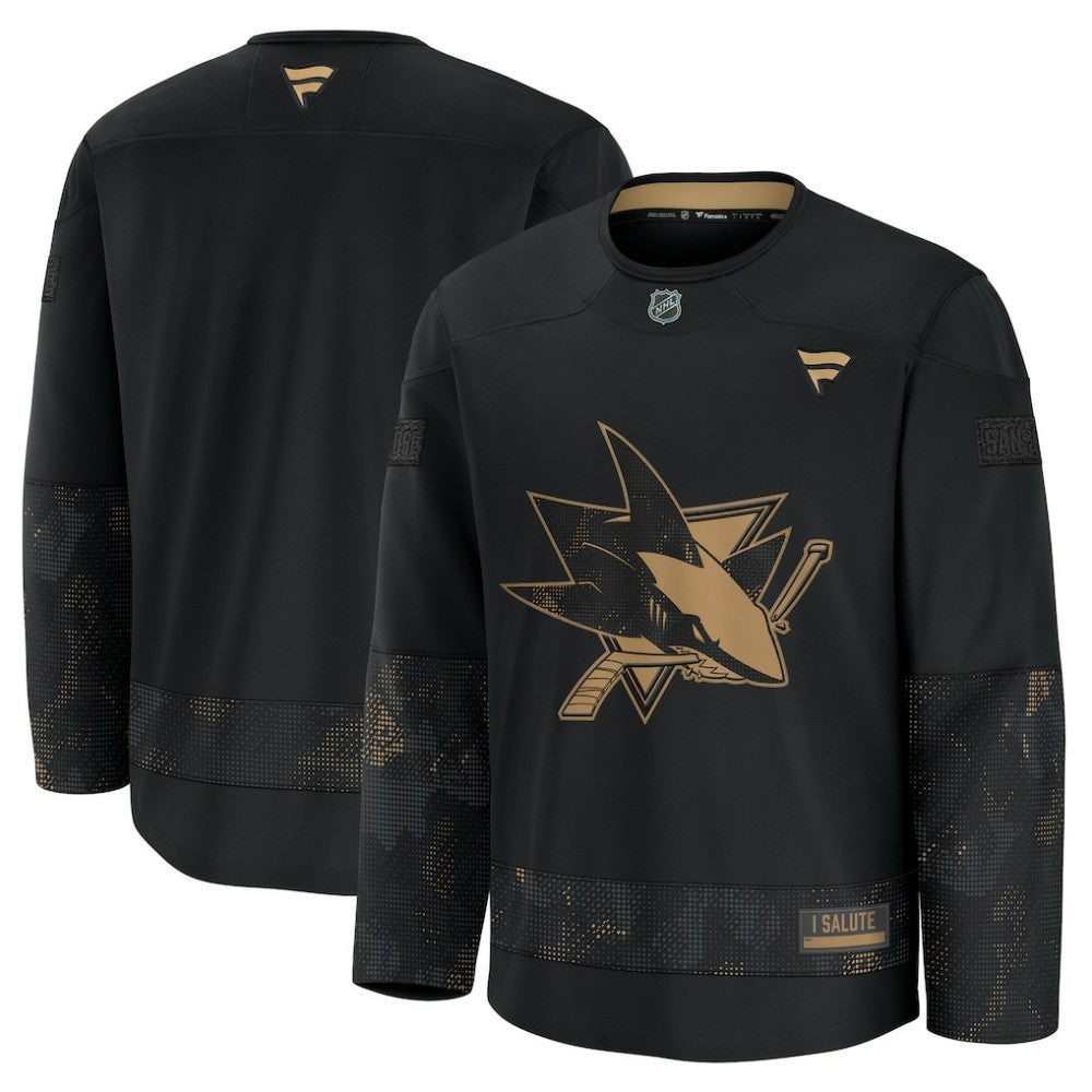 NHL San Jose Sharks Fanatics 2024 Military Appreciation Practice Jersey - Black