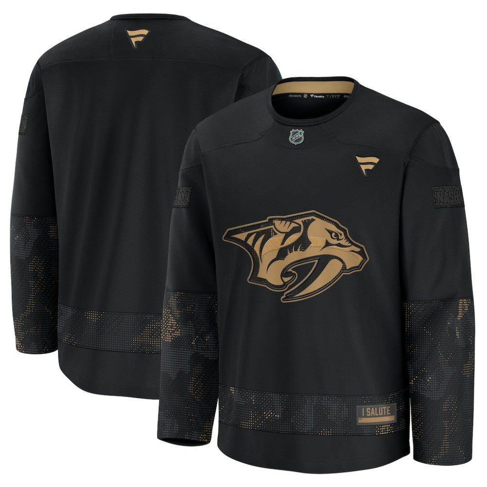 NHL Nashville Predators Fanatics 2024 Military Appreciation Practice Jersey - Black