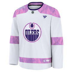 NHL Edmonton Oilers Fanatics 2024 Hockey Fights Cancer Practice Jersey - White