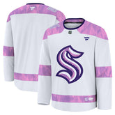 NHL Seattle Kraken Fanatics 2024 Hockey Fights Cancer Practice Jersey - White