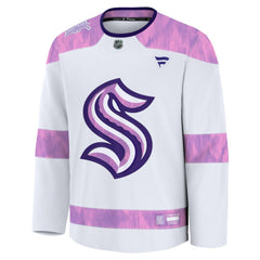 NHL Seattle Kraken Fanatics 2024 Hockey Fights Cancer Practice Jersey - White