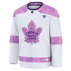 NHL Toronto Maple Leafs Fanatics 2024 Hockey Fights Cancer Practice Jersey - White