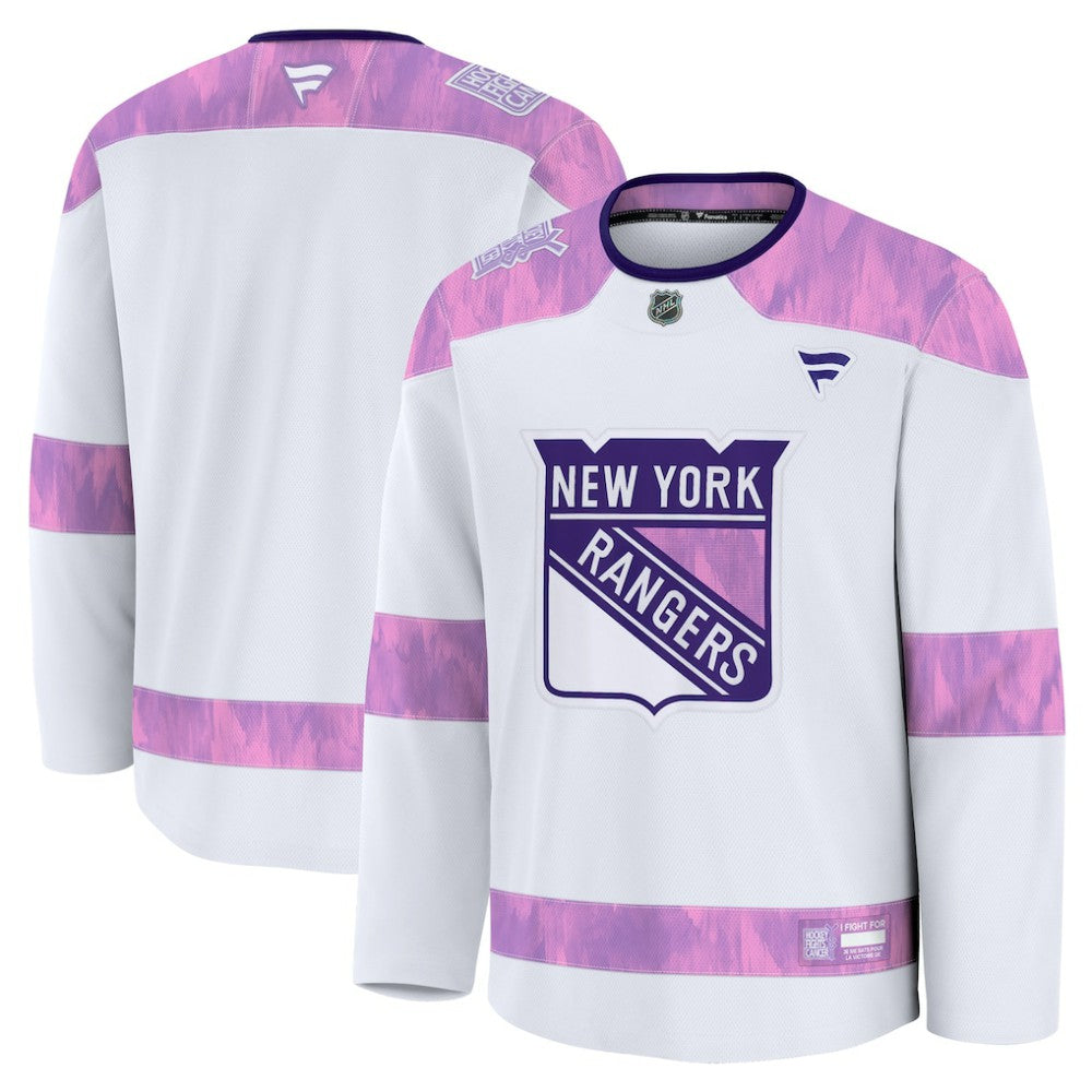 NHL New York Rangers Fanatics 2024 Hockey Fights Cancer Practice Jersey - White